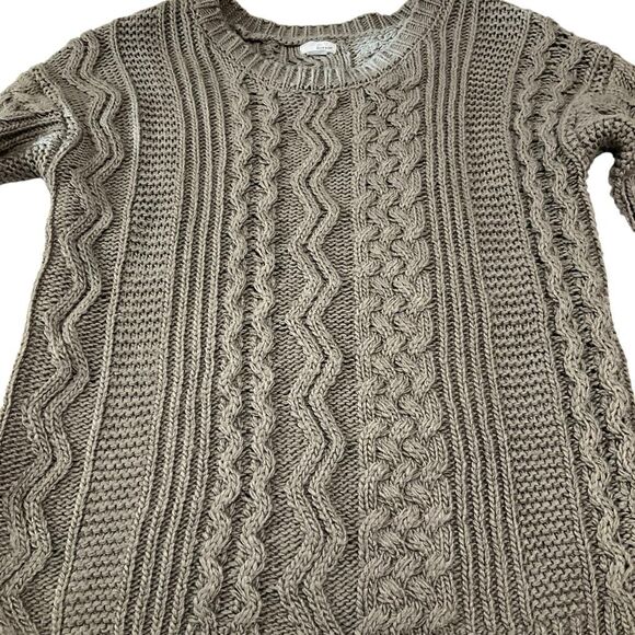 Y2K Cable Knit Fitted Sweater, Grey XS. Academia, heritageprep, normcore - Picture 2 of 8